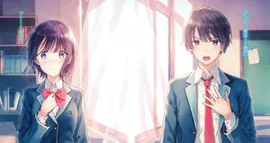 Bizarre Love Triangle Aesthetic Anime Couple Wallpaper