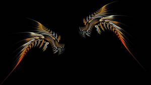 Black Abstract Dragon Heads Wallpaper