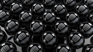 Black Abstract Glossy Marbles Wallpaper