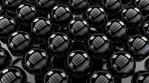 Black Abstract Glossy Marbles Wallpaper