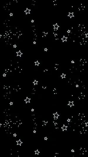 Black Aesthetic White Stars Pattern Phone Wallpaper