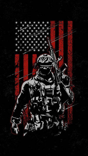 Black American Flag Cool Iphone Soldier Wallpaper