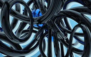 Black And Blue Background Glossy Rings Wallpaper