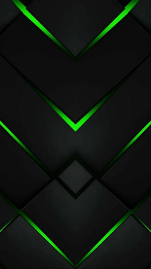 Black And Green Abstract Chevrons Wallpaper