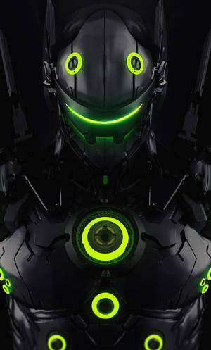 Black And Green Genji Iphone Fanart Wallpaper