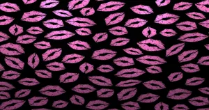 Black And Pink Aesthetic Lipstick Prints Wallpaper