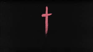 Black And Pink Aesthetic Minimalist Cross Wallpaper