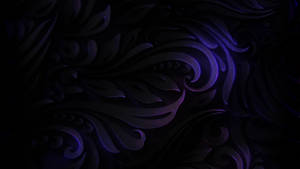 Black And Purple Aesthetic Metallic Scrolls Wallpaper
