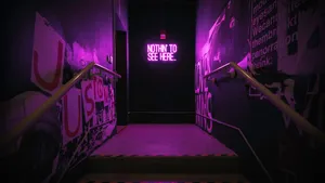 Black And Purple Aesthetic Neon Signage Wallpaper