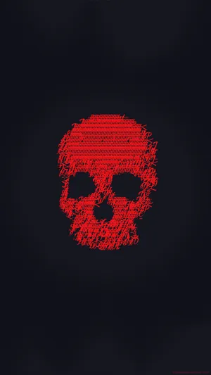 Black And Red Aesthetic Skull Illustration Wallpaper