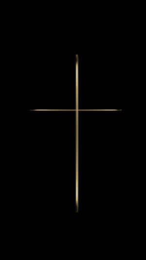 Black And Silver Minimalistic Cross Iphone Wallpaper