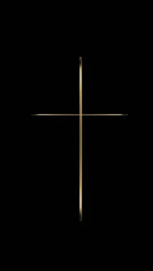 Black And Silver Minimalistic Cross Iphone Wallpaper