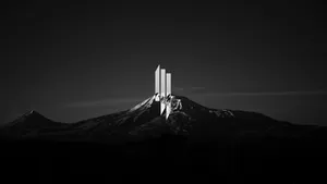 Black And White Aesthetic Mountain Pillars Wallpaper