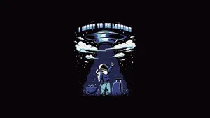 Black And White Astronaut Alien Spaceship Art Wallpaper