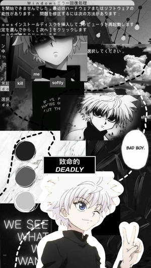 Black And White Bad Boy Killua Aesthetic Wallpaper