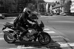 Black And White Bike Rider Wallpaper