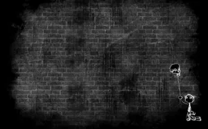 Black And White Brick Wall Wallpaper