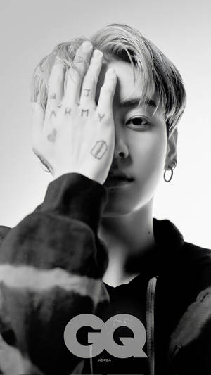 Black And White Bts Jk Photoshoot Wallpaper