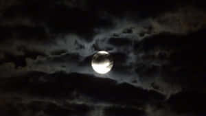 Black And White Cloud Full Moon Wallpaper