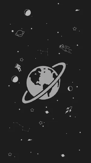 Black And White Cosmos Art Wallpaper