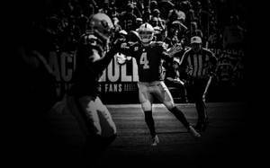 Black And White Derek Carr Posing Wallpaper