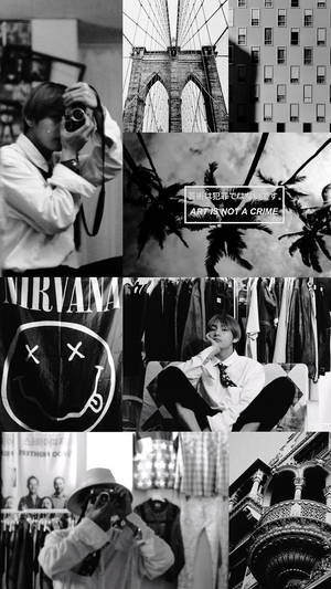 Black-and-white E-girl Aesthetic Bts Wallpaper