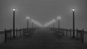 Black And White Long Boardwalk Wallpaper
