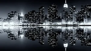 Black And White New York Skyline Photography Wallpaper