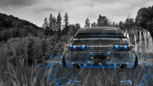 Black-and-white Nissan Skyline Car Wallpaper