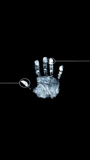 Black Android Hand Print Wallpaper