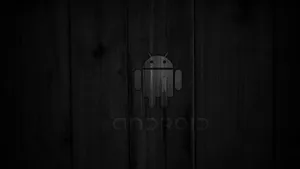 Black Android Logo In Wood Wallpaper