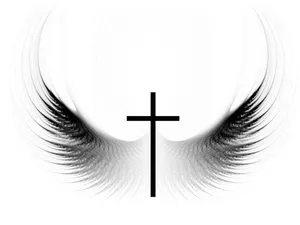 Black Beautiful Cross With Wings Illustration Wallpaper