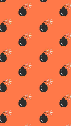 Black Bombs Orange Phone Wallpaper