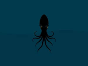 Black Calamari Vector Art Wallpaper