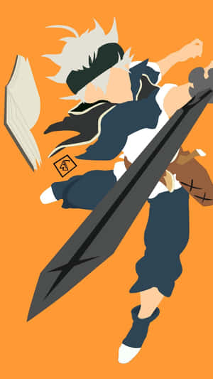 Black Clover Orange Minimalist Iphone Wallpaper