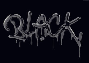 Black Drippy Text Wallpaper