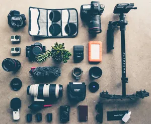Black Dslr Camera Kit Wallpaper