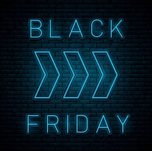 Black Friday Blue Neon Light Wallpaper