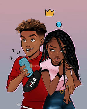 Black Girl And Boy Wallpaper