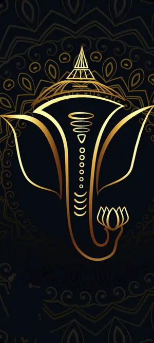 Black Gold Ganesh Wallpaper