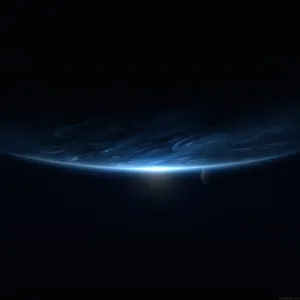 Black Ipad With Blue Planet In Outer Space Wallpaper