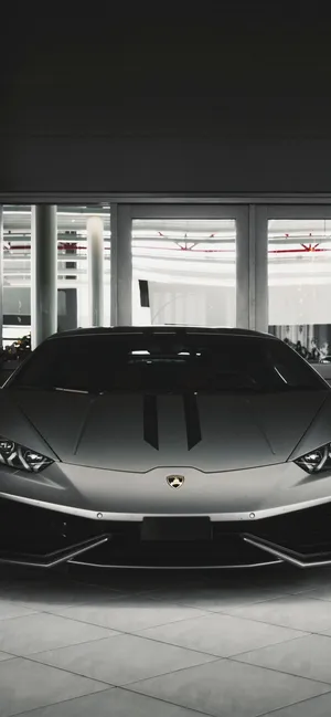 Black Lamborghini Iphone Front View Wallpaper