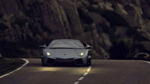 Black Lamborghini On The Road Wallpaper