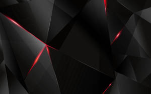 Black Light Dark 3d Polygon Figures With Red Lines Wallpaper