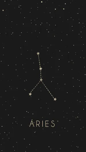 Black Minimalist Aries Star Constellation Sign Wallpaper