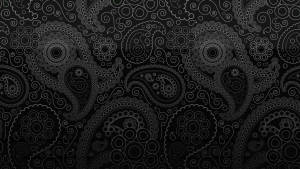 Black Paisley Print Wallpaper