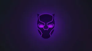 Black Panther 4k Ultra Hd Dark Neon Logo Wallpaper