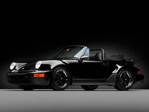 Black Porsche Convertible American Roadster Wallpaper