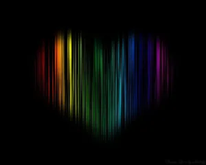 Black Rainbow Heart Wallpaper