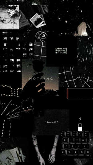 Black Retro Photomontage Wallpaper